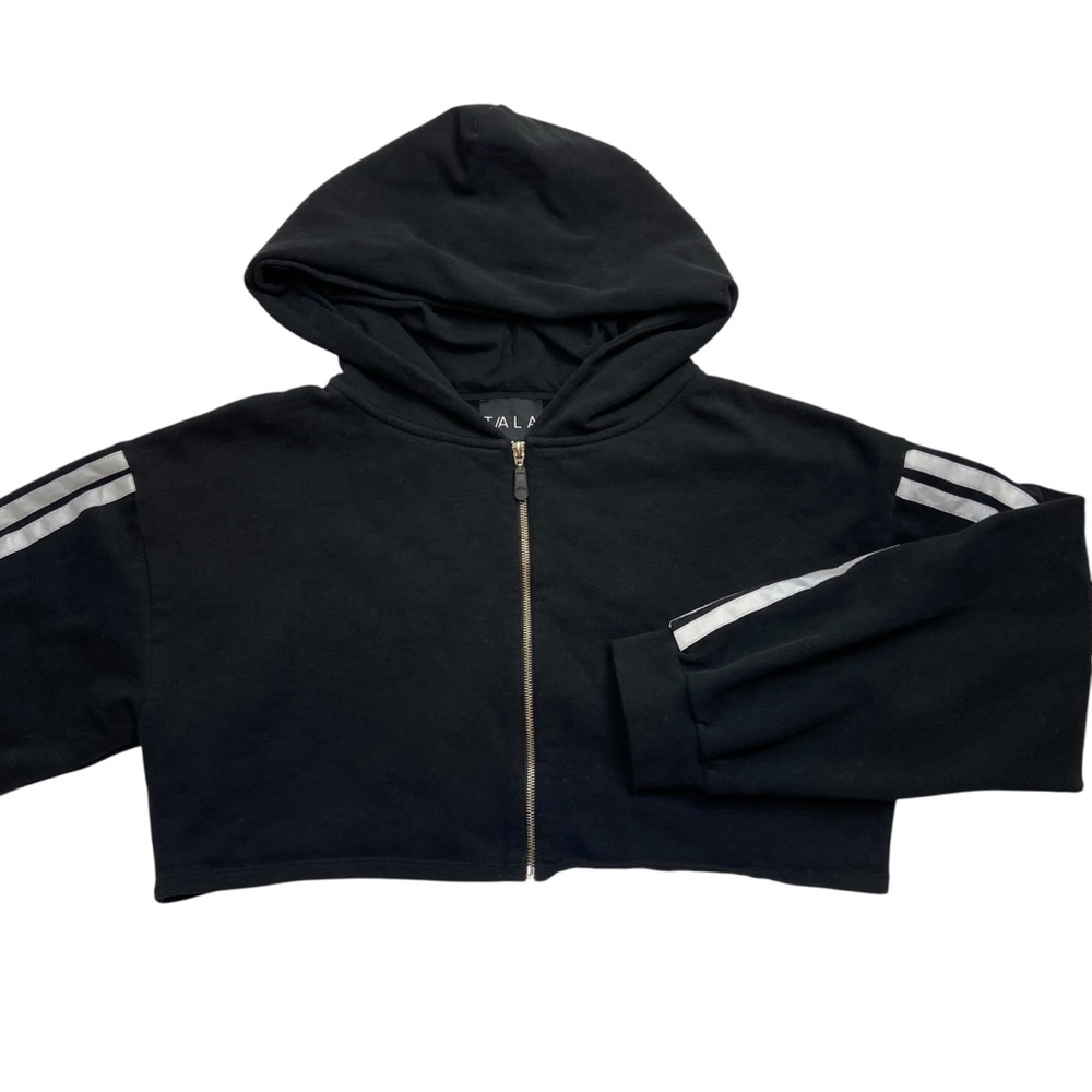TALA Acacia Cropped Full Zip Oversized Hoodie Small
